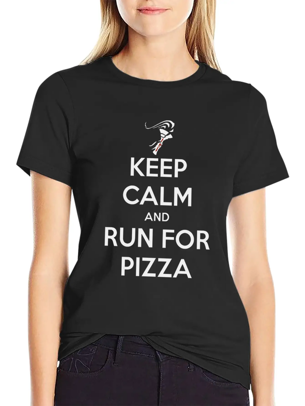 Keep Calm Pizza Run Breathable Soft Cotton T-Shirt – Timeless Casual Look