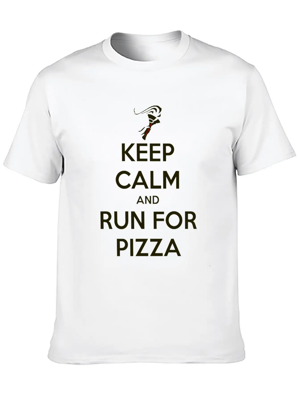 Keep Calm Pizza Run Breathable Soft Cotton T-Shirt – Timeless Casual Look