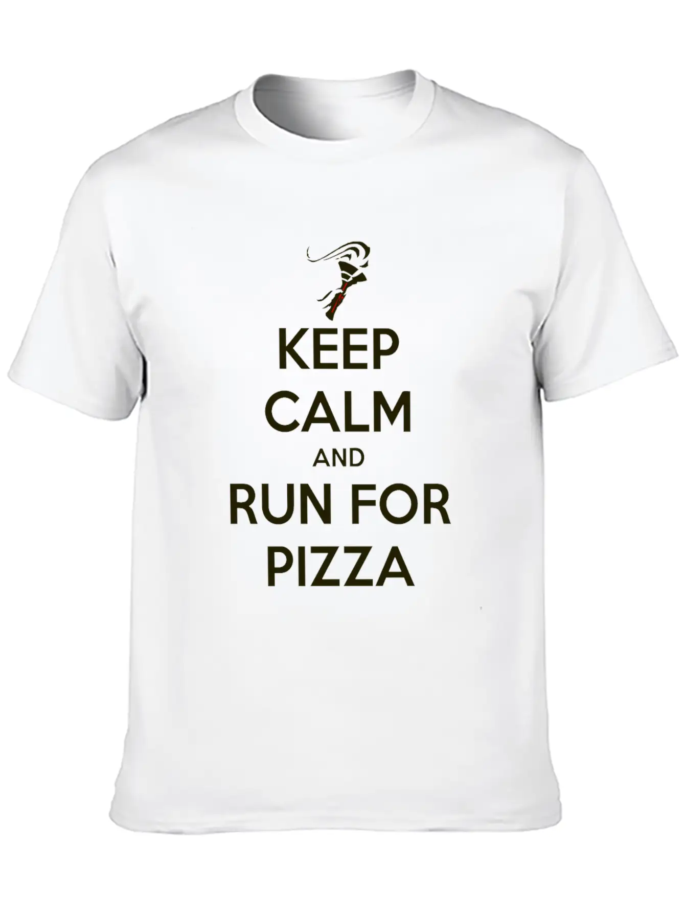 Keep Calm Pizza Run Breathable Soft Cotton T-Shirt – Timeless Casual Look
