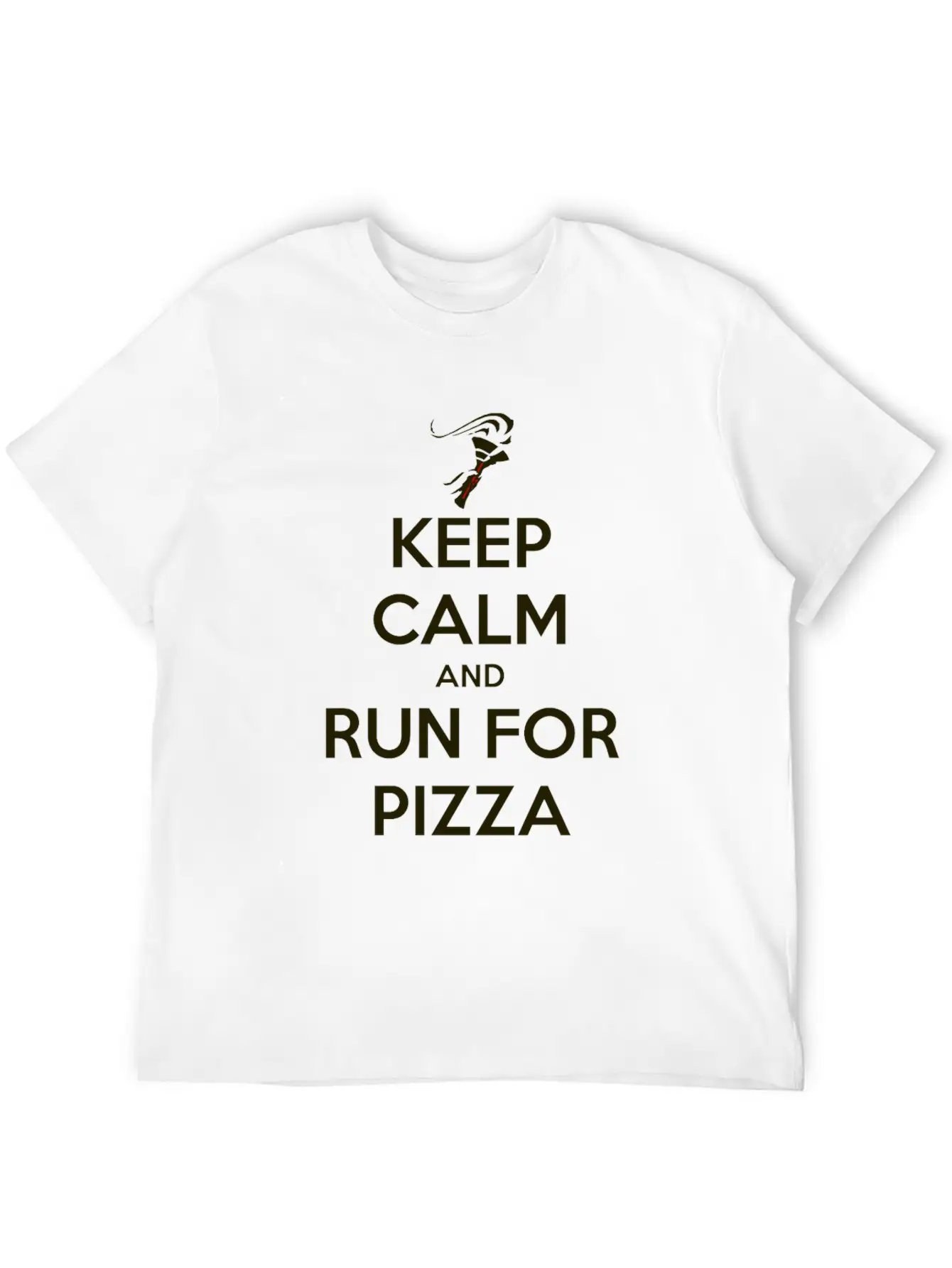 Keep Calm Pizza Run Breathable Soft Cotton T-Shirt – Timeless Casual Look