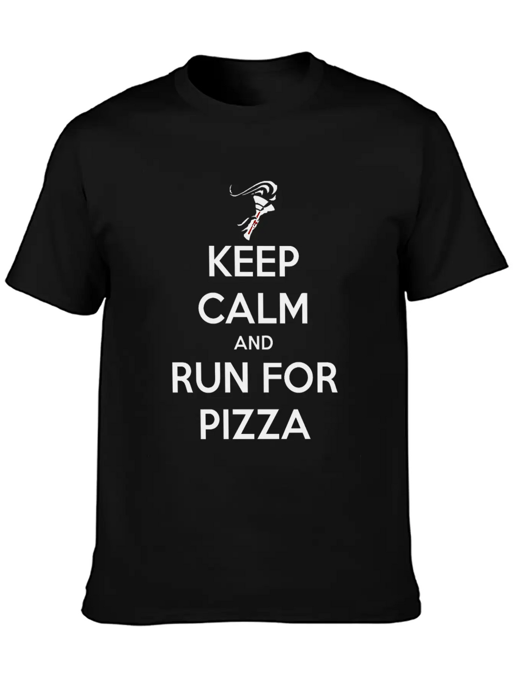 Keep Calm Pizza Run Breathable Soft Cotton T-Shirt – Timeless Casual Look