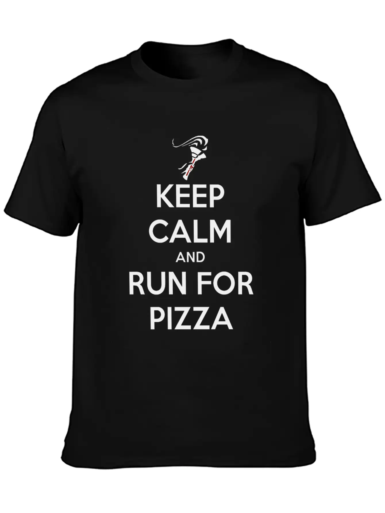 Keep Calm Pizza Run Breathable Soft Cotton T-Shirt – Timeless Casual Look