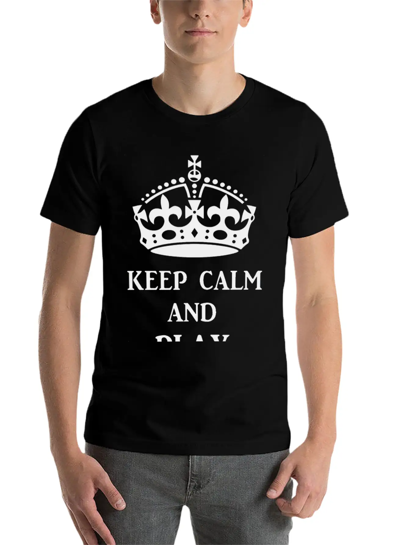 Keep Calm Play Ukulele Bl Timeless Short Sleeve Tee – Comfy And Minimalist Design
