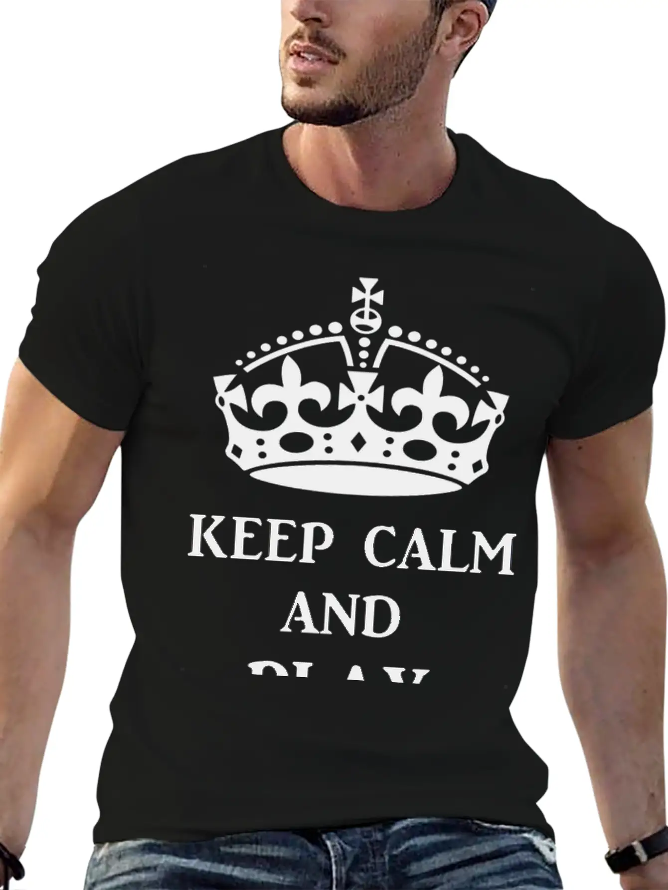 Keep Calm Play Ukulele Bl Timeless Short Sleeve Tee – Comfy And Minimalist Design