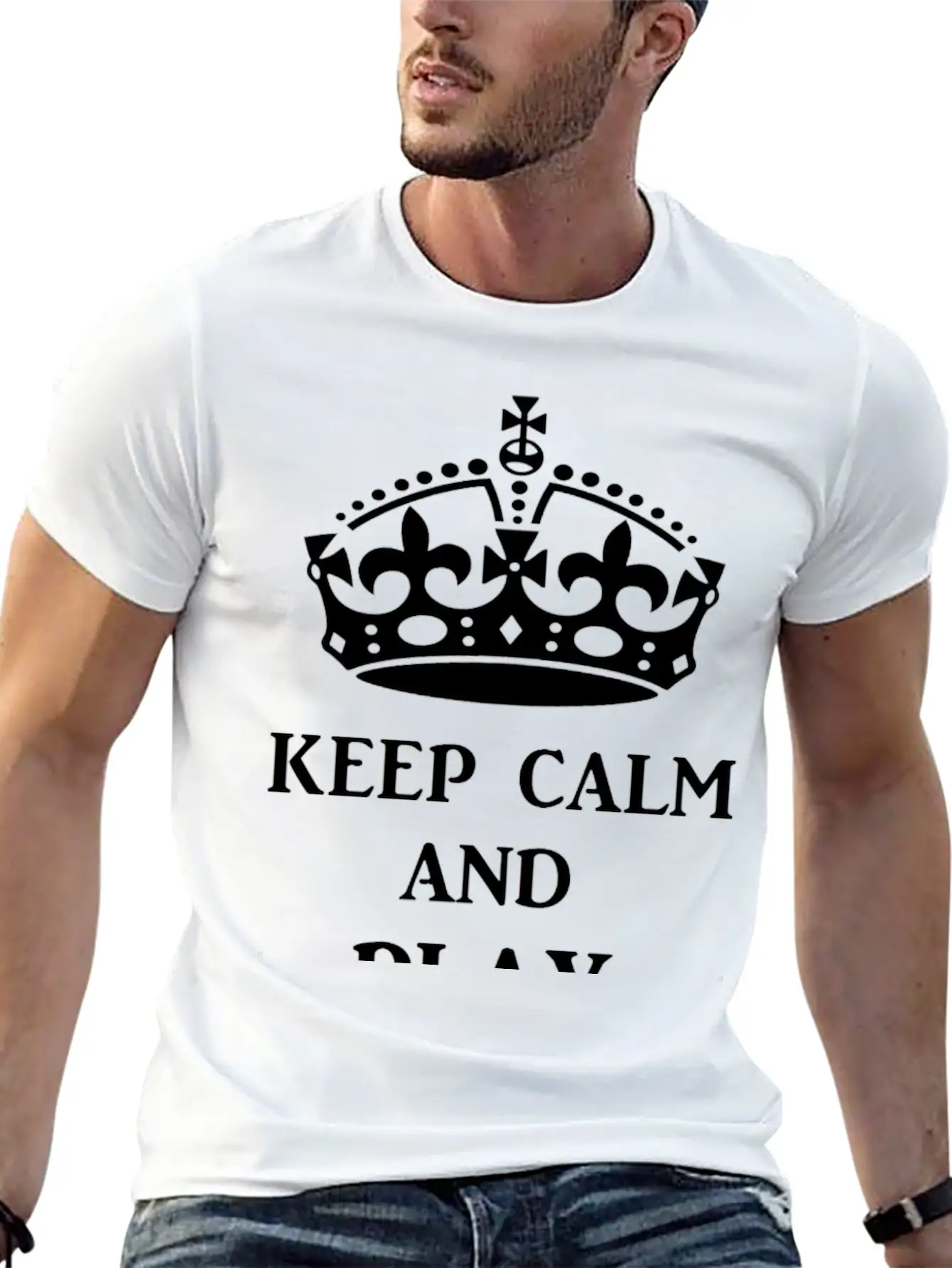 Keep Calm Play Ukulele Bl Timeless Short Sleeve Tee – Comfy And Minimalist Design