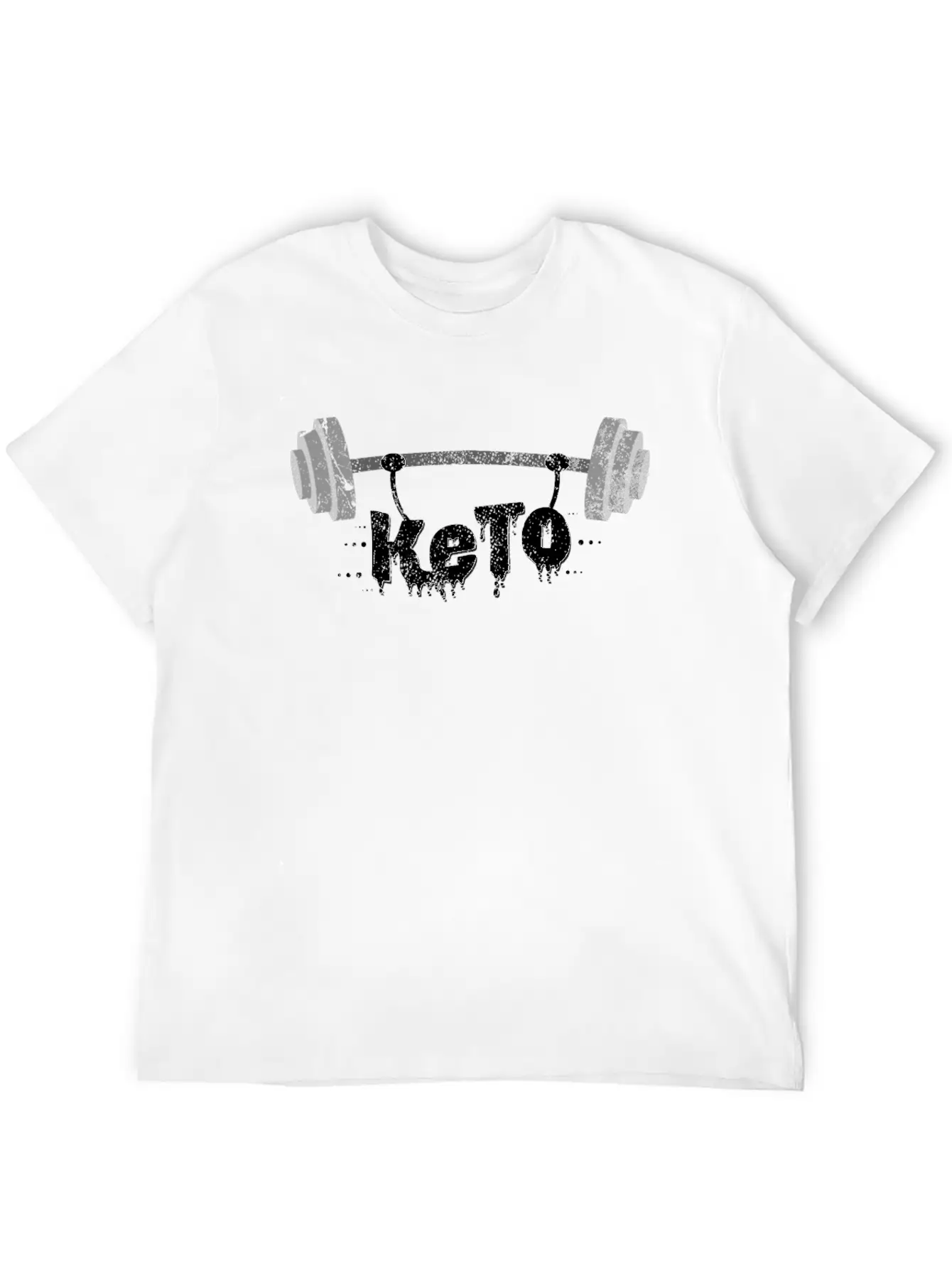 Keto Diet Dumbbell Typography Ketogen Gift Idea Relaxed Everyday Tee – Lightweight And Durable Cotton