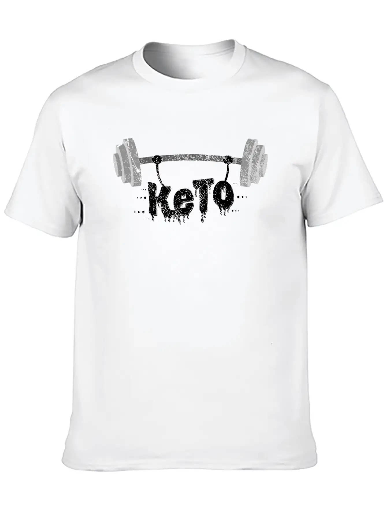 Keto Diet Dumbbell Typography Ketogen Gift Idea Relaxed Everyday Tee – Lightweight And Durable Cotton