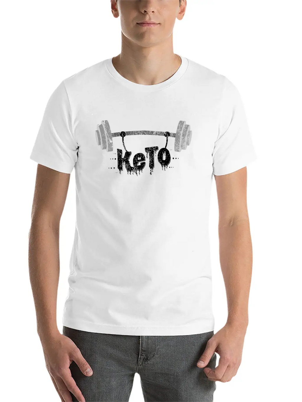 Keto Diet Dumbbell Typography Ketogen Gift Idea Relaxed Everyday Tee – Lightweight And Durable Cotton