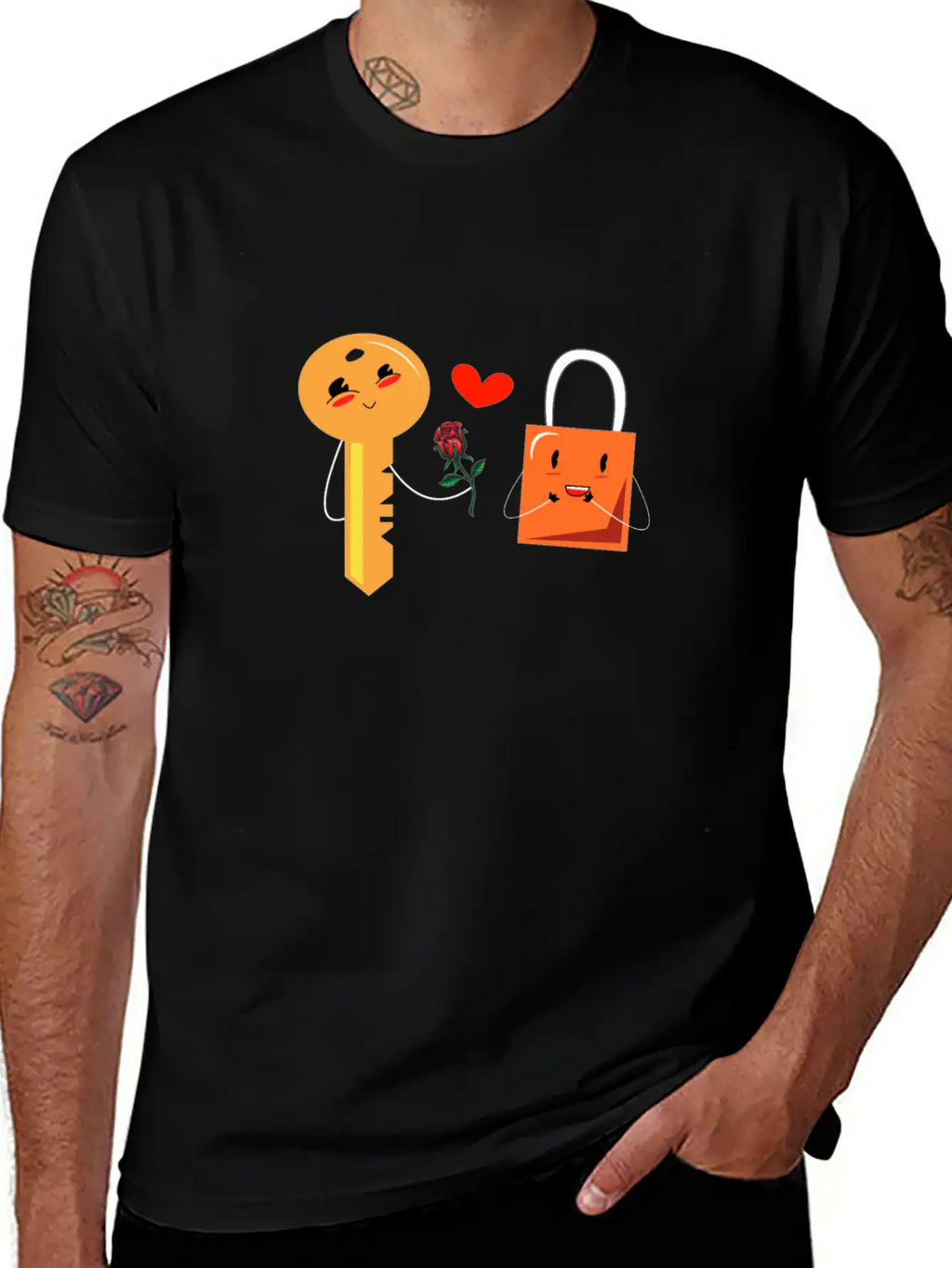Key And Lock In Love Timeless Short Sleeve Tee – Comfy And Minimalist Design