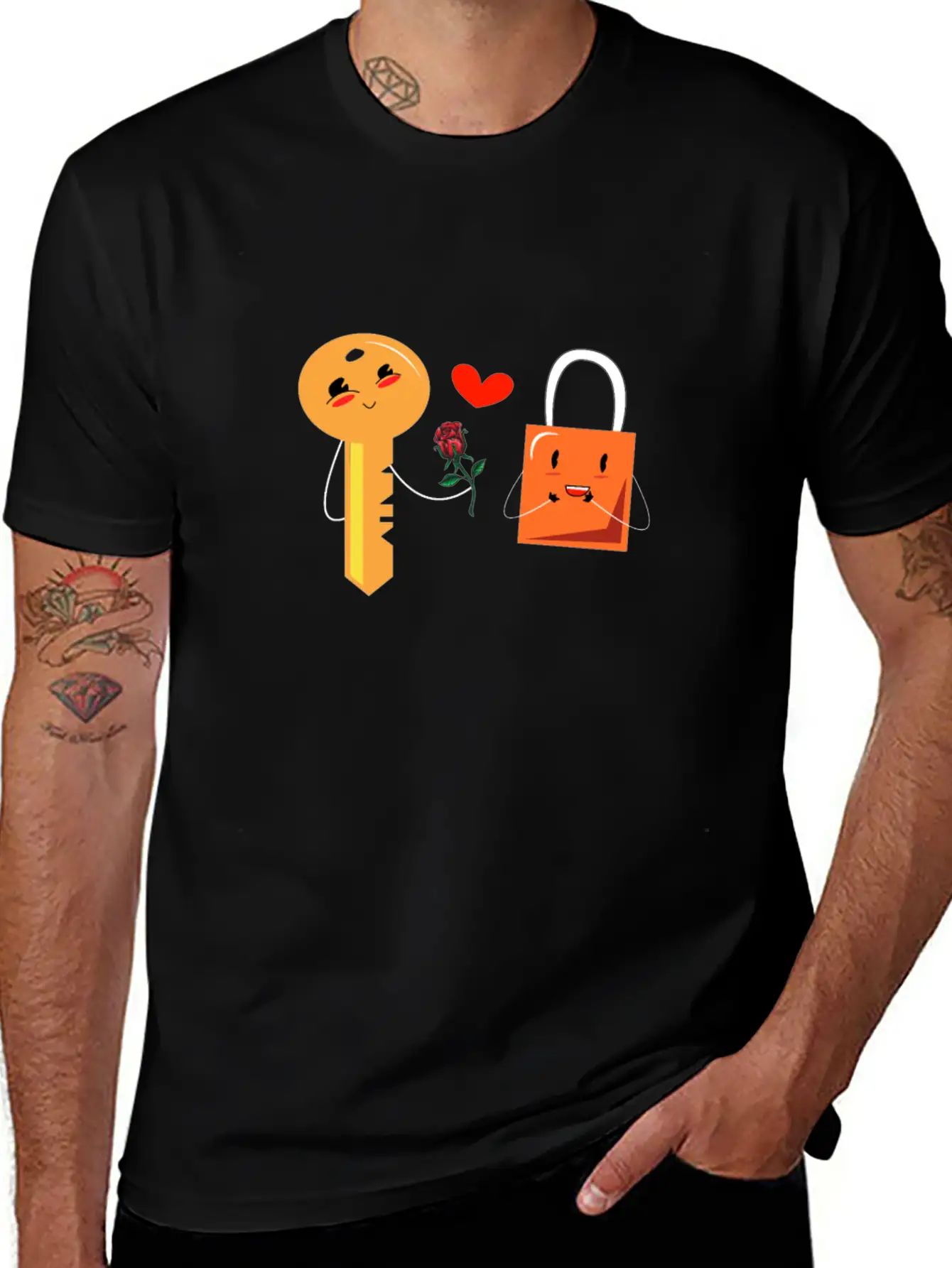 Key And Lock In Love Timeless Short Sleeve Tee – Comfy And Minimalist Design