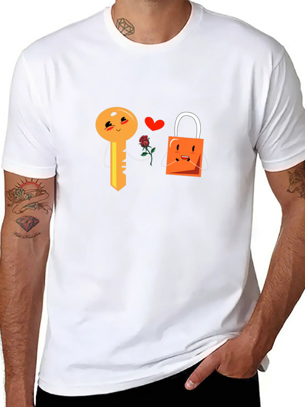 Key And Lock In Love Timeless Short Sleeve Tee – Comfy And Minimalist Design