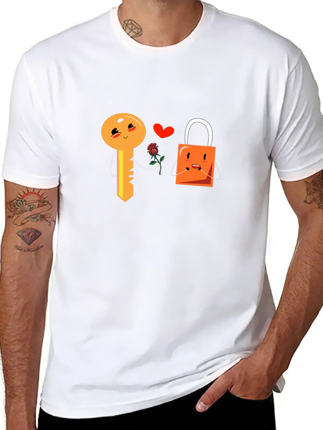 Key And Lock In Love Timeless Short Sleeve Tee – Comfy And Minimalist Design
