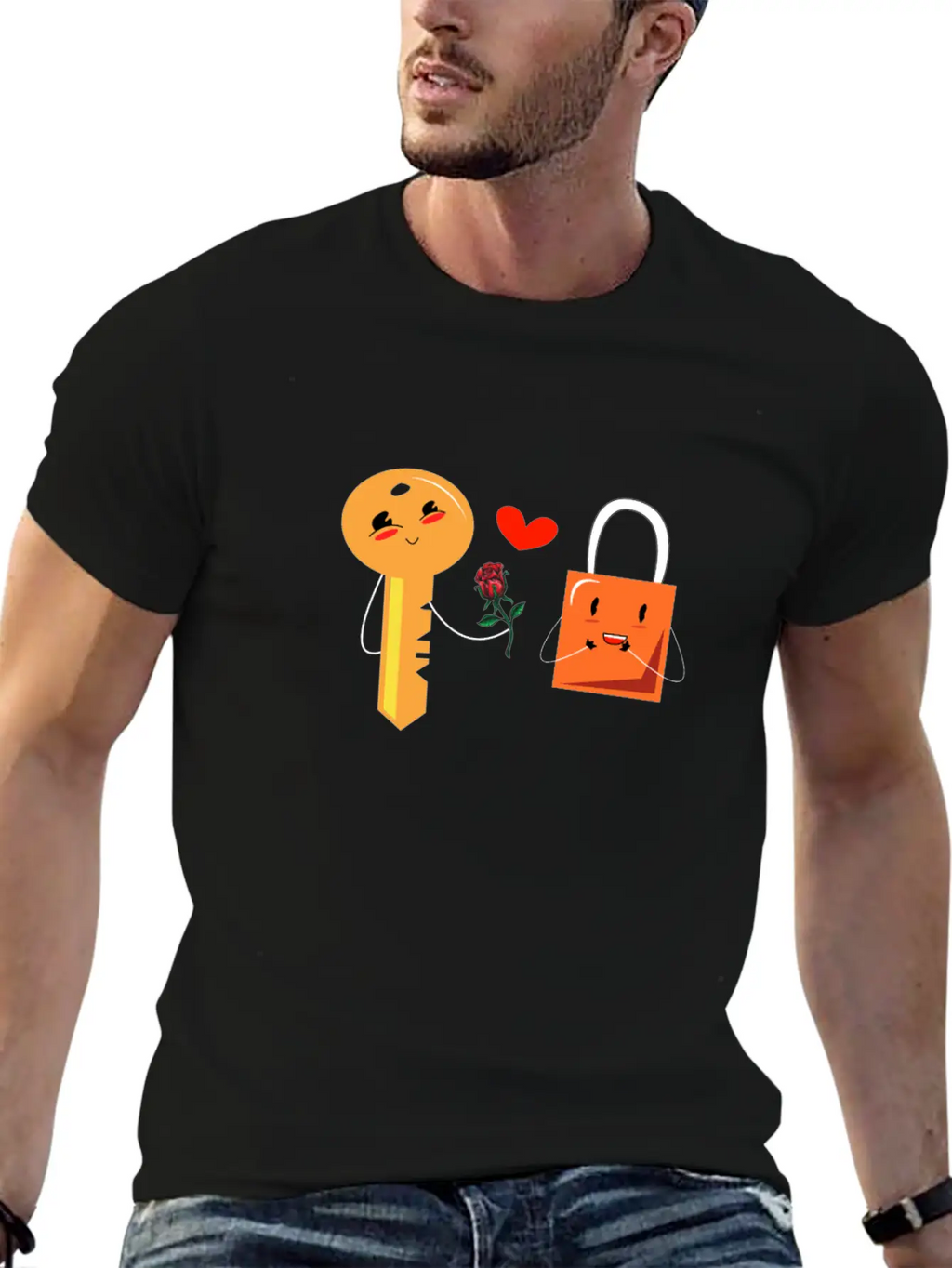 Key And Lock In Love Timeless Short Sleeve Tee – Comfy And Minimalist Design