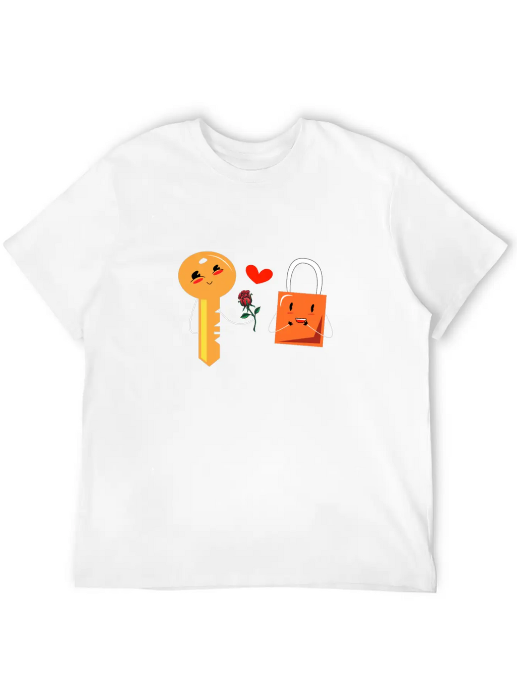 Key And Lock In Love Timeless Short Sleeve Tee – Comfy And Minimalist Design