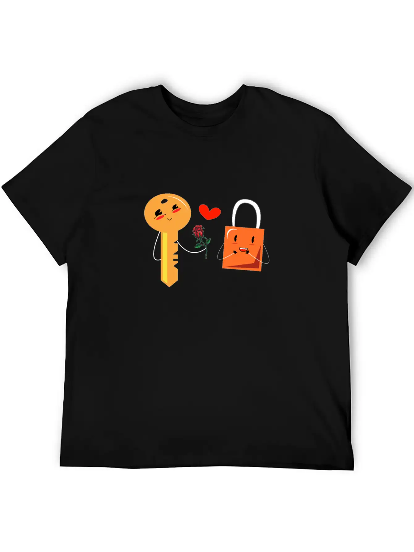 Key And Lock In Love Timeless Short Sleeve Tee – Comfy And Minimalist Design