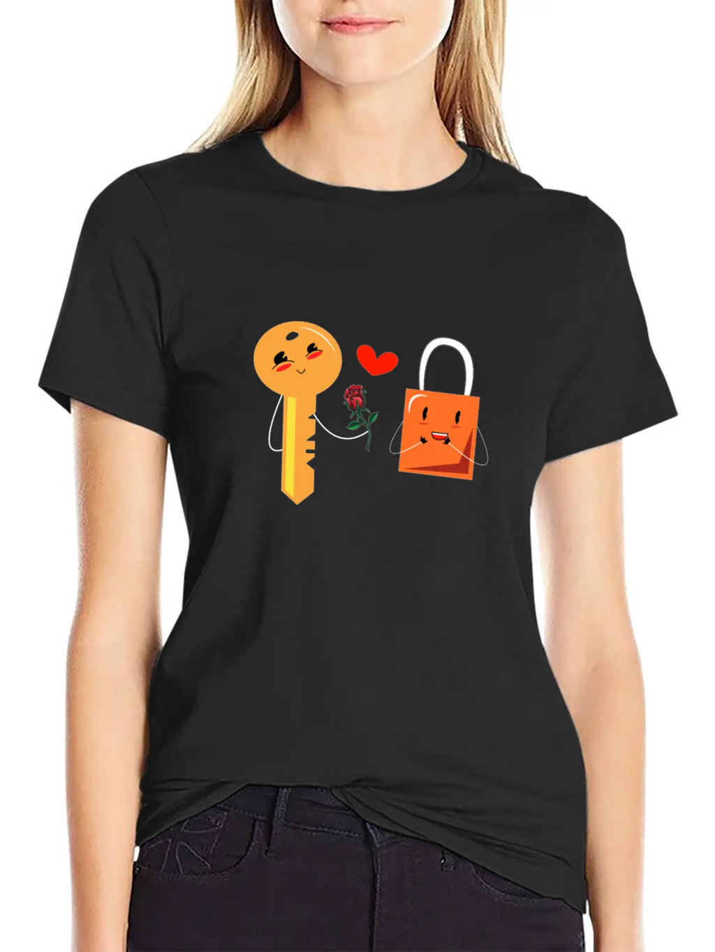 Key And Lock In Love Timeless Short Sleeve Tee – Comfy And Minimalist Design