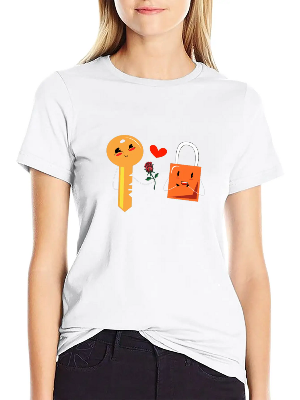 Key And Lock In Love Timeless Short Sleeve Tee – Comfy And Minimalist Design