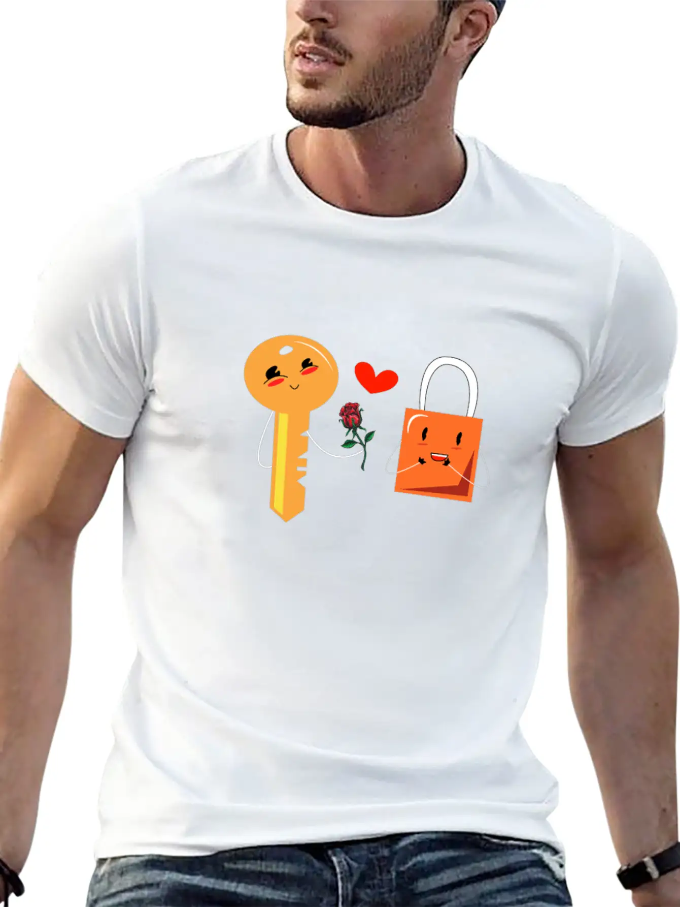 Key And Lock In Love Timeless Short Sleeve Tee – Comfy And Minimalist Design