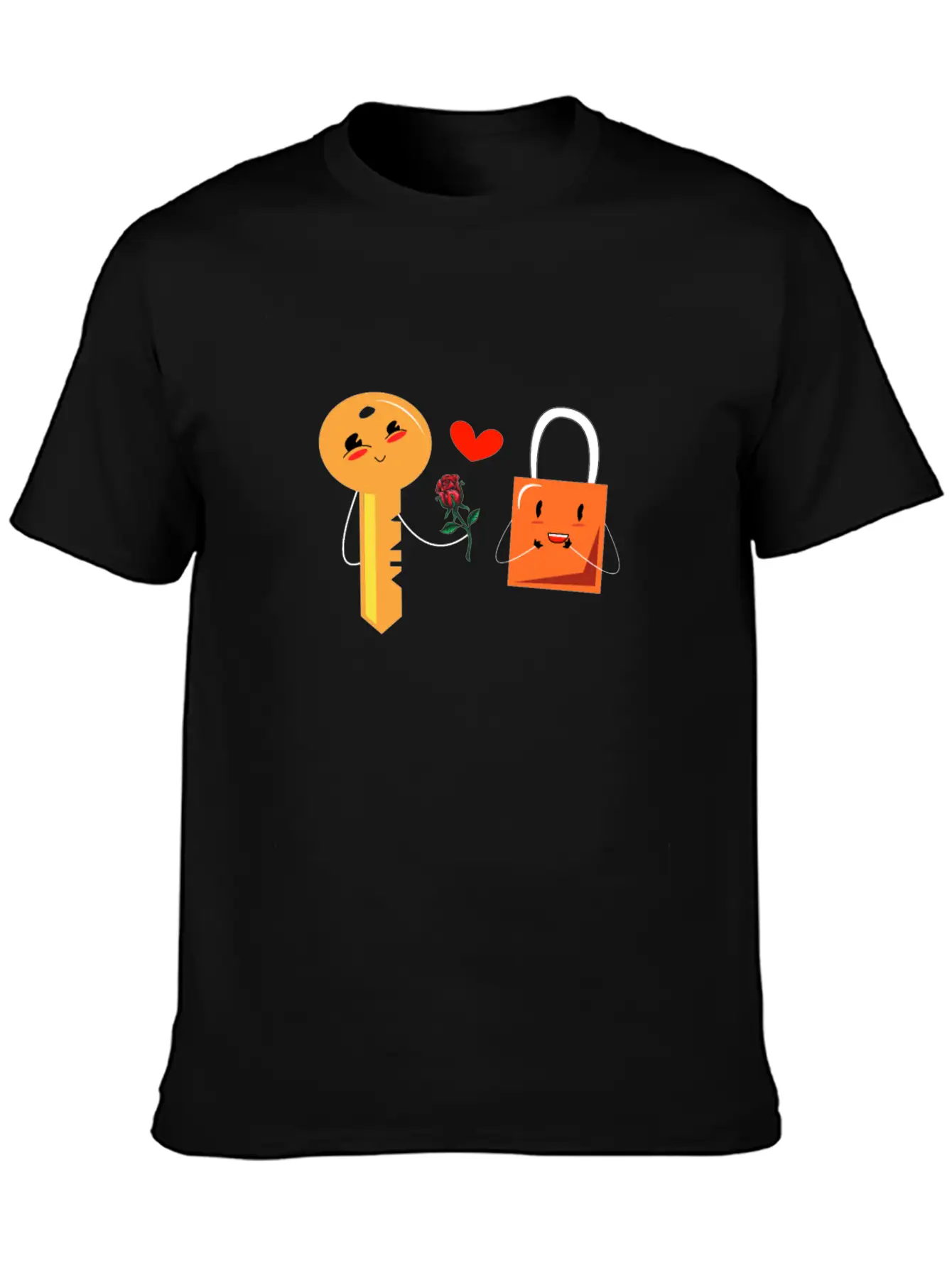 Key And Lock In Love Timeless Short Sleeve Tee – Comfy And Minimalist Design