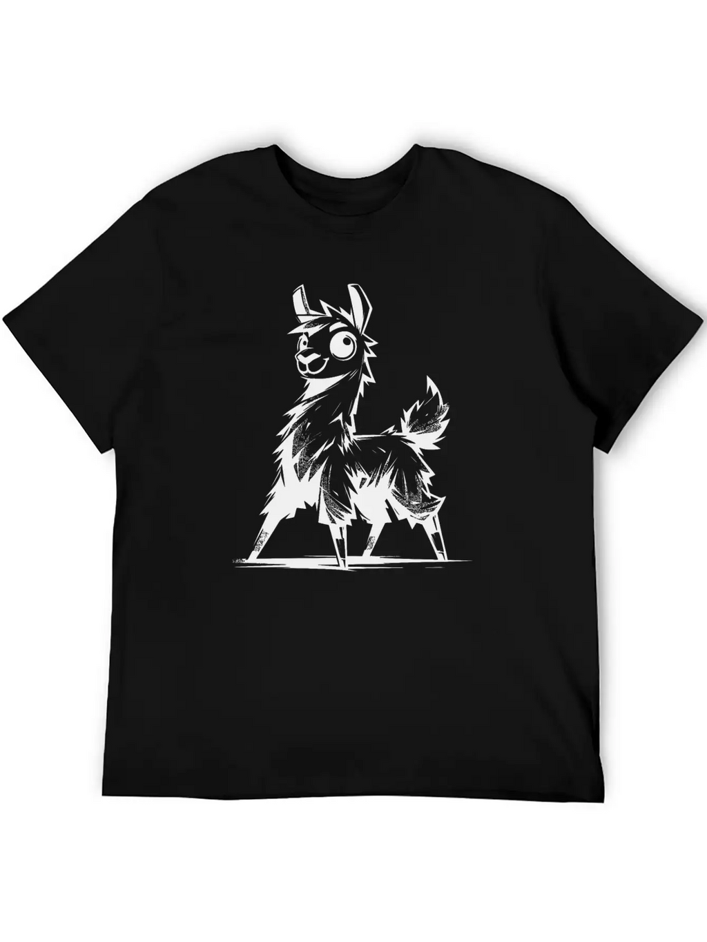 Kids Llama Pencil Sketch Style Timeless Short Sleeve Tee – Comfy And Minimalist Design