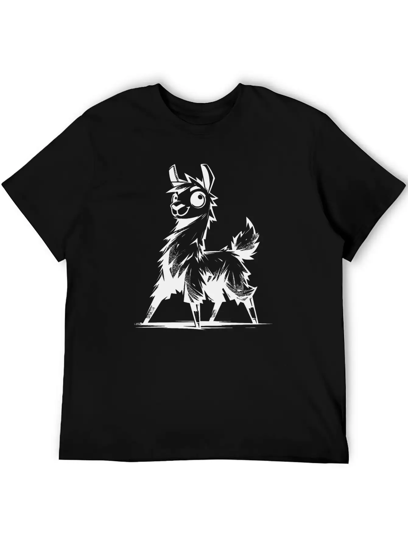 Kids Llama Pencil Sketch Style Timeless Short Sleeve Tee – Comfy And Minimalist Design