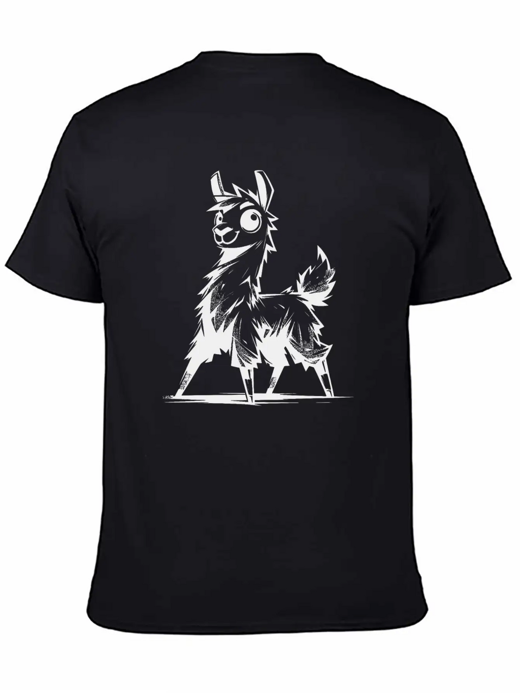 Kids Llama Pencil Sketch Style Timeless Short Sleeve Tee – Comfy And Minimalist Design