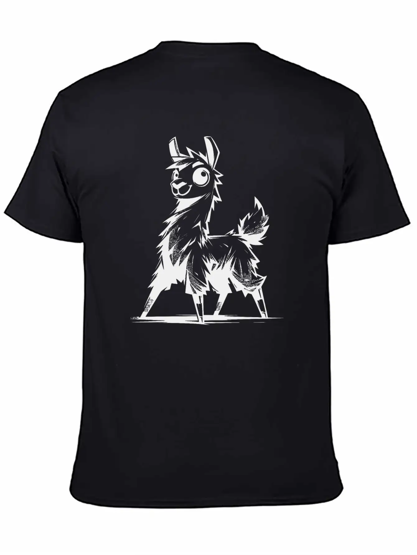 Kids Llama Pencil Sketch Style Timeless Short Sleeve Tee – Comfy And Minimalist Design