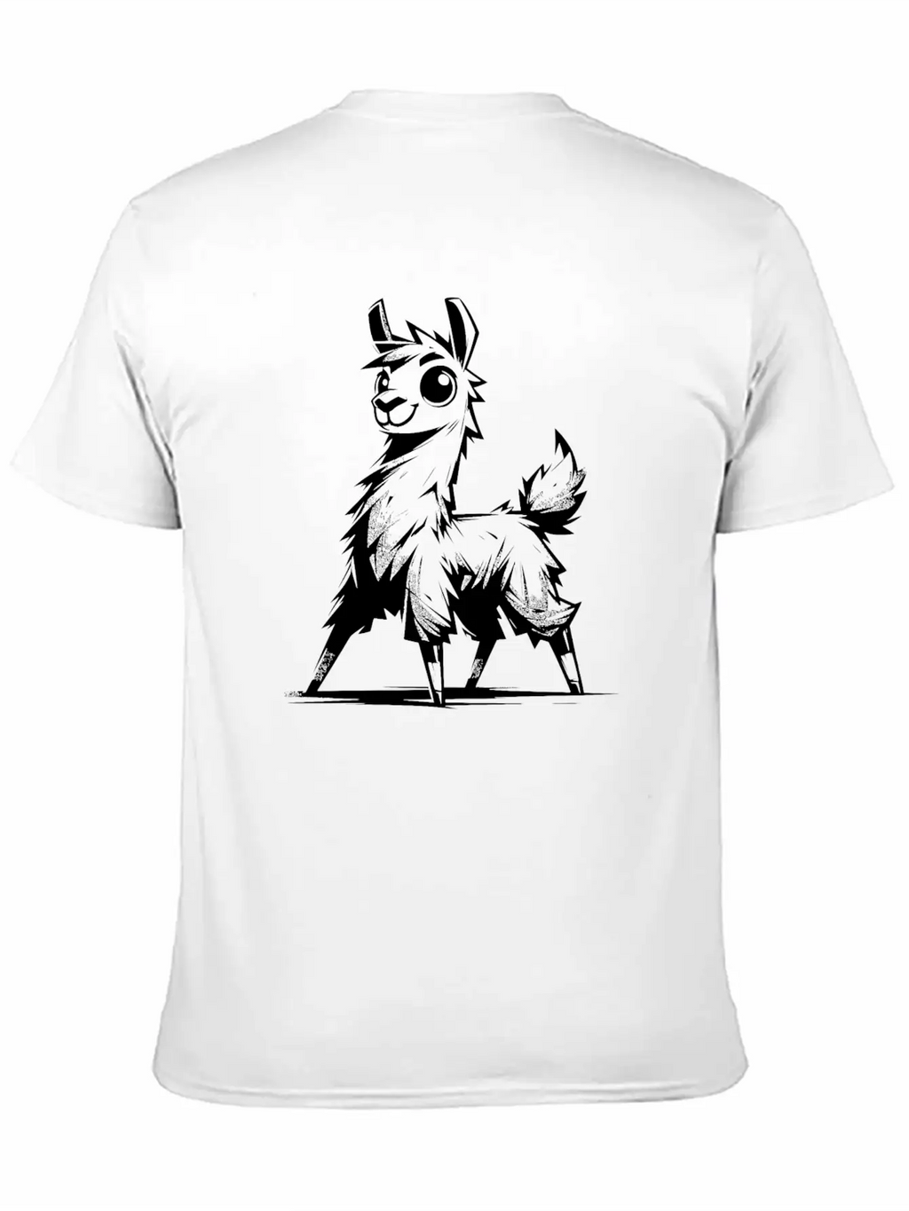 Kids Llama Pencil Sketch Style Timeless Short Sleeve Tee – Comfy And Minimalist Design