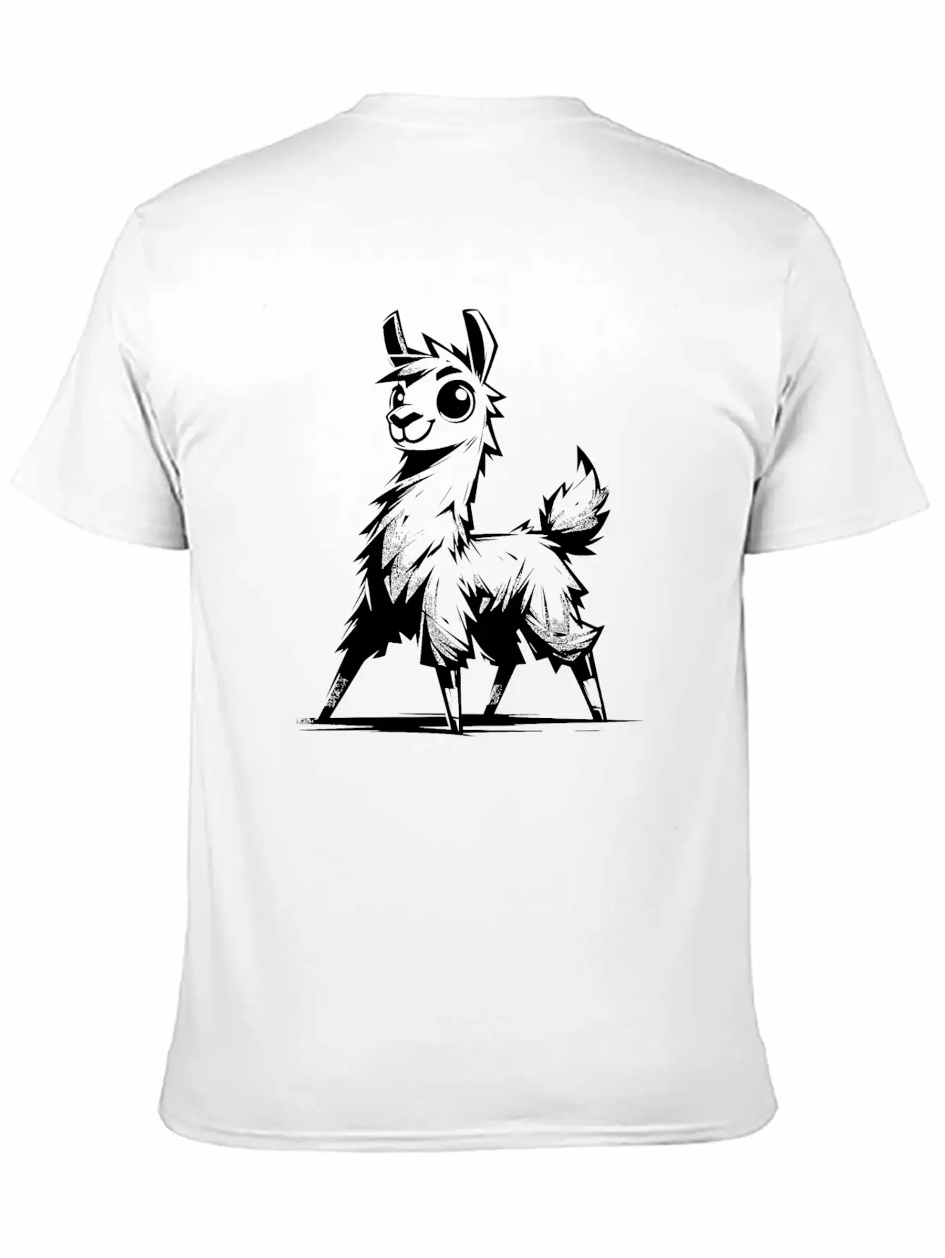 Kids Llama Pencil Sketch Style Timeless Short Sleeve Tee – Comfy And Minimalist Design