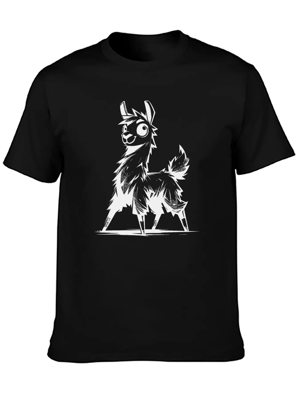 Kids Llama Pencil Sketch Style Timeless Short Sleeve Tee – Comfy And Minimalist Design