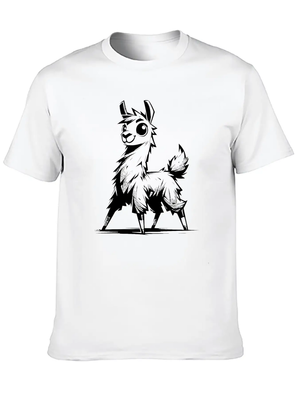 Kids Llama Pencil Sketch Style Timeless Short Sleeve Tee – Comfy And Minimalist Design