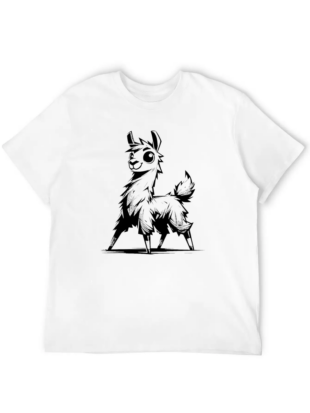 Kids Llama Pencil Sketch Style Timeless Short Sleeve Tee – Comfy And Minimalist Design