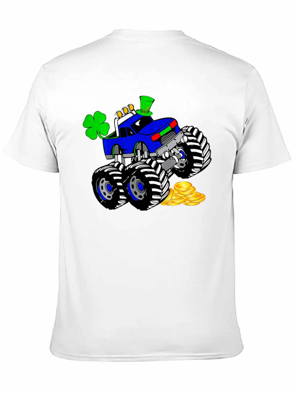 Kids Saint Patricks Day Monster Truck Shamrock Breathable Graphic T-Shirt – Perfect For Casual Days