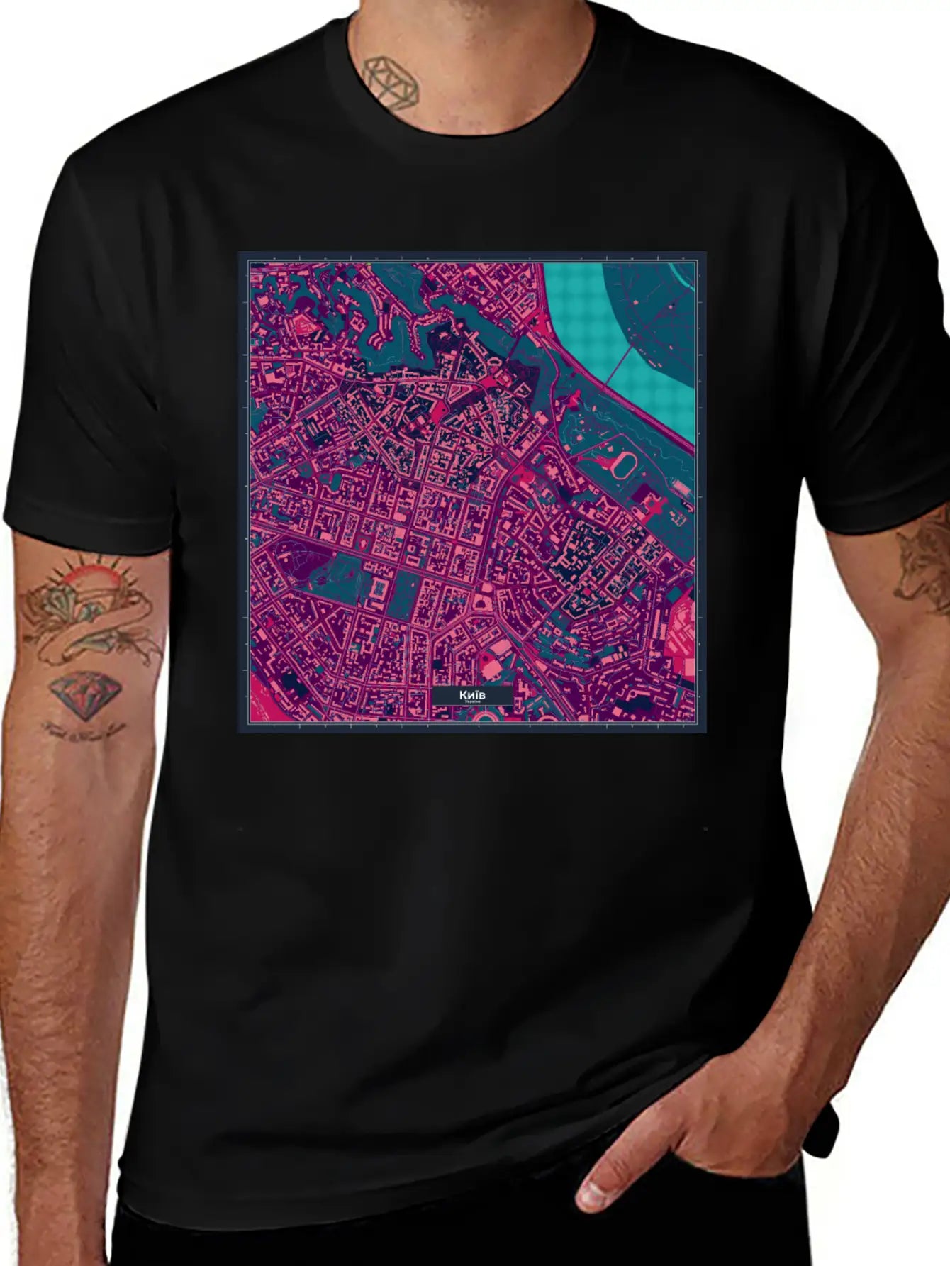 Kiev Cyberpunk Map Ukraine Timeless Short Sleeve Tee – Comfy And Minimalist Design