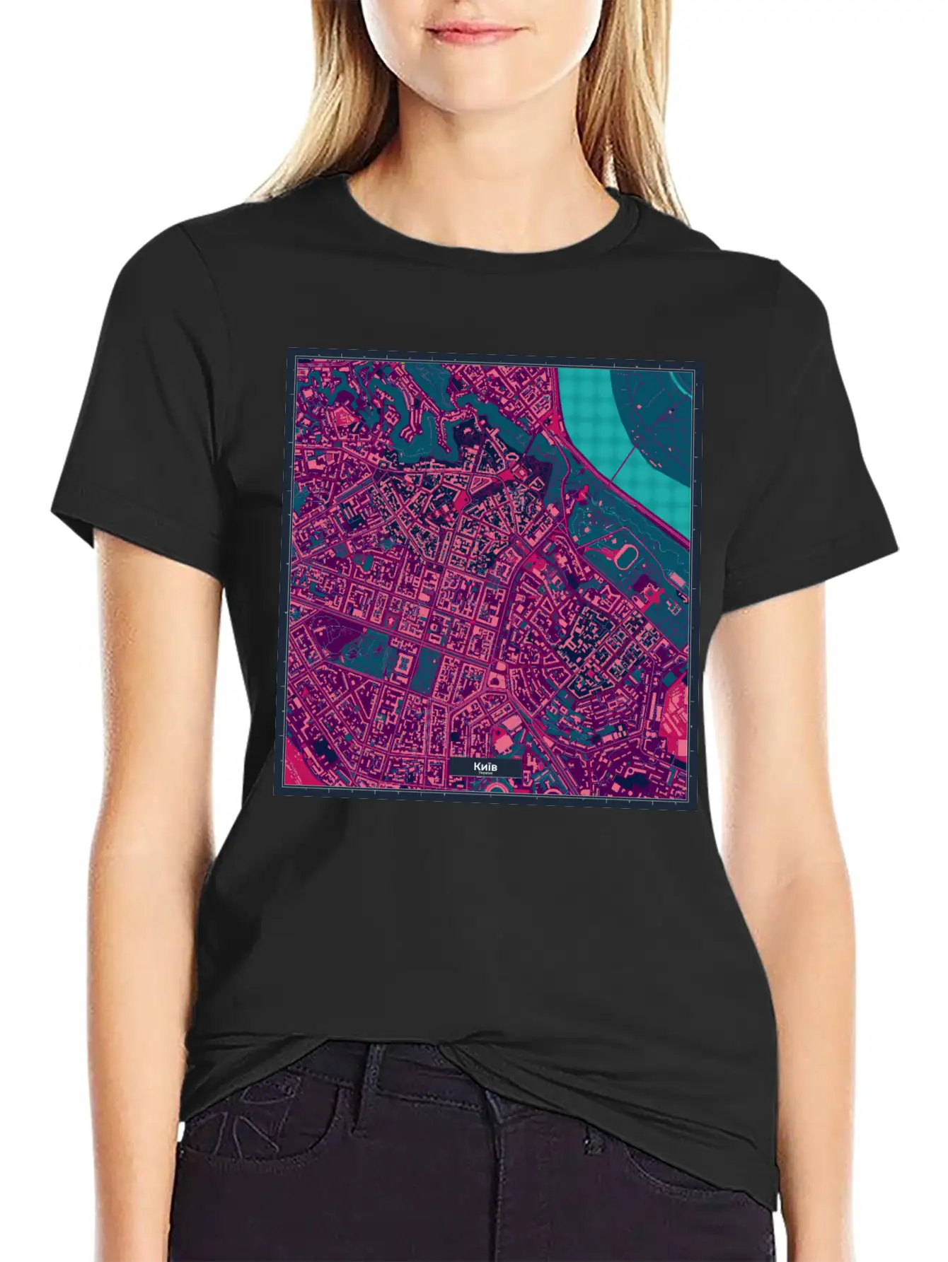Kiev Cyberpunk Map Ukraine Timeless Short Sleeve Tee – Comfy And Minimalist Design