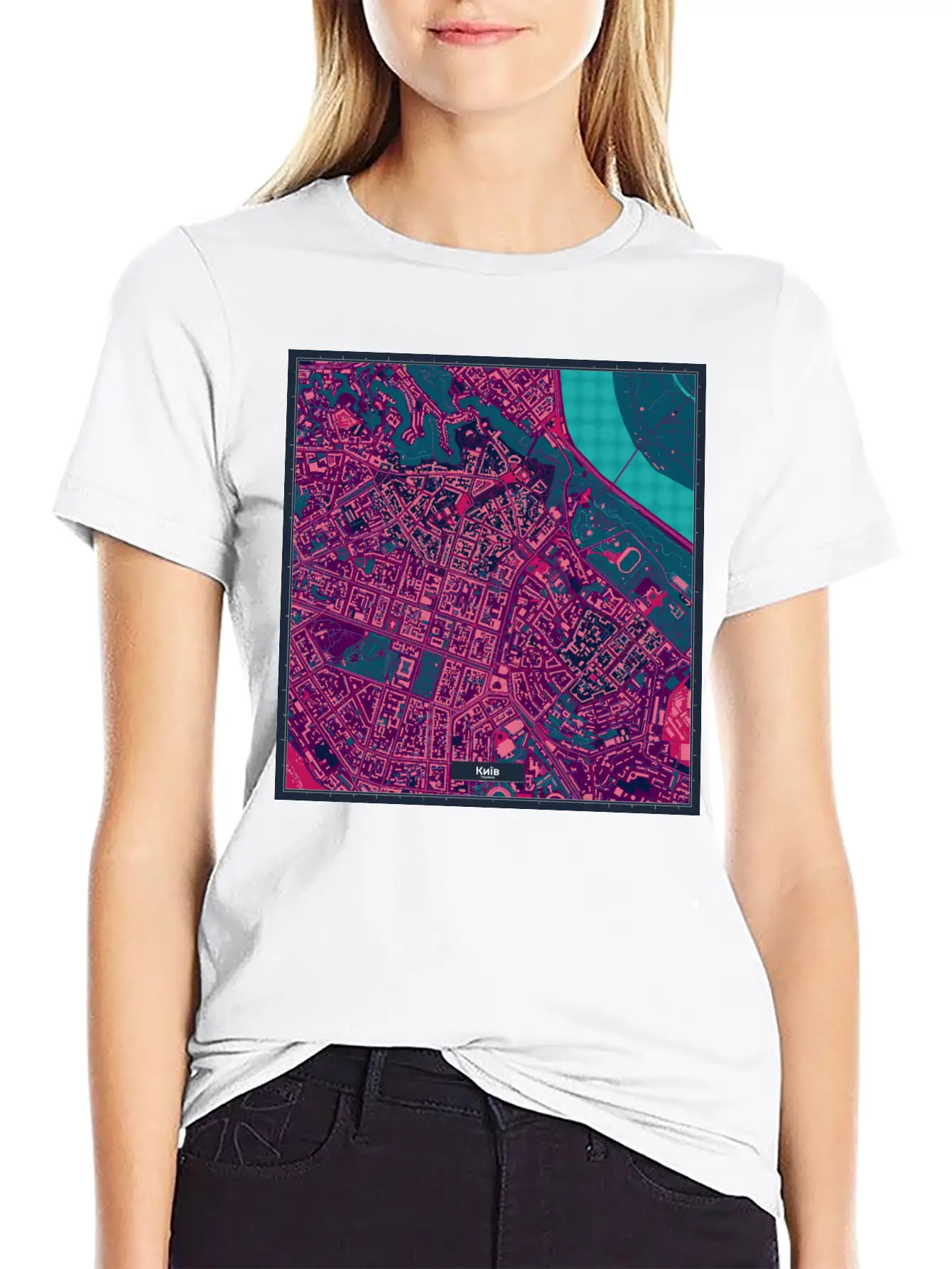 Kiev Cyberpunk Map Ukraine Timeless Short Sleeve Tee – Comfy And Minimalist Design