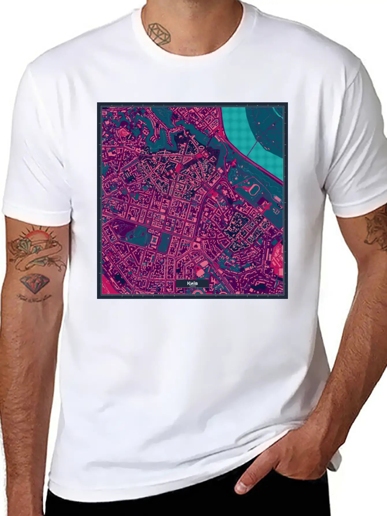 Kiev Cyberpunk Map Ukraine Timeless Short Sleeve Tee – Comfy And Minimalist Design