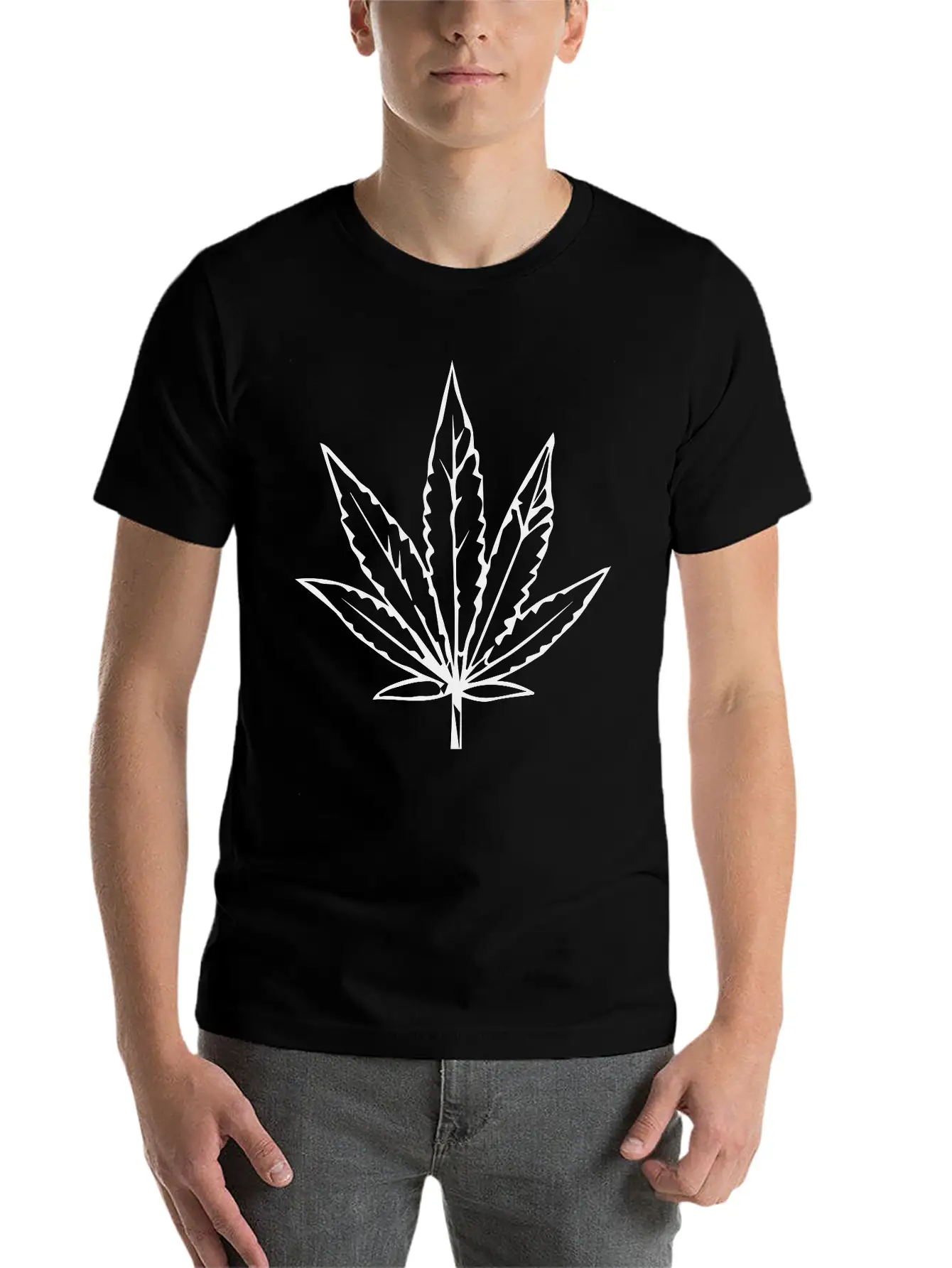 Kiffen Marihuana Leaf Design Essential Cotton Tee For Daily Outfits – Unisex Style