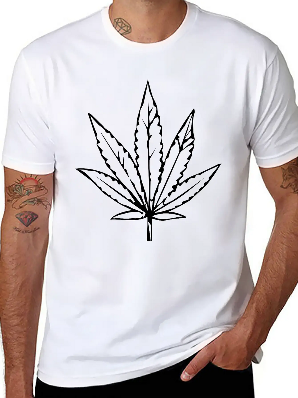 Kiffen Marihuana Leaf Design Essential Cotton Tee For Daily Outfits – Unisex Style