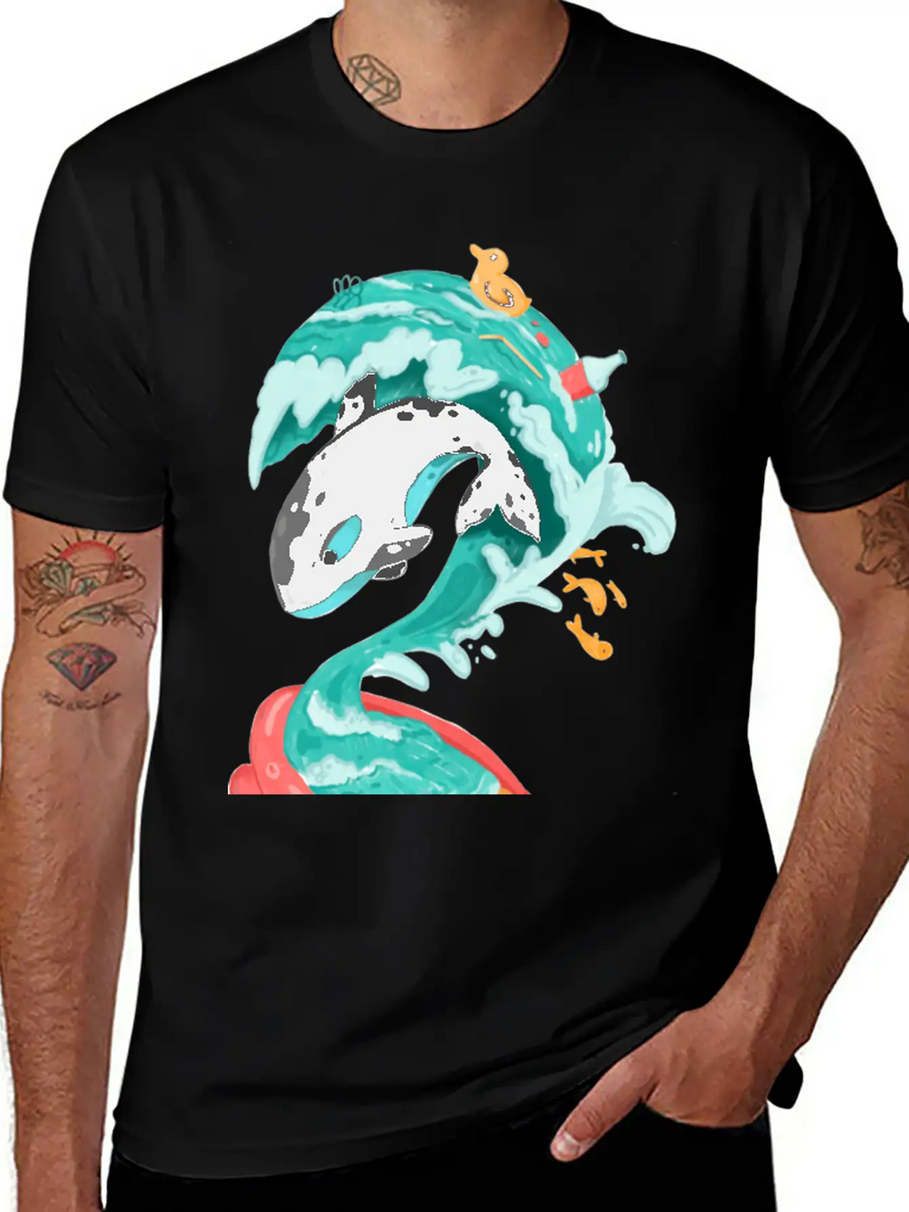 Killer Whale In A Kiddie Pool Tsunami Classic Cotton Tee – Unisex Comfort For Any Season