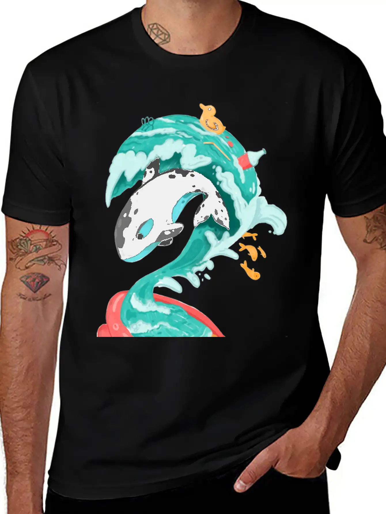 Killer Whale In A Kiddie Pool Tsunami Classic Cotton Tee – Unisex Comfort For Any Season