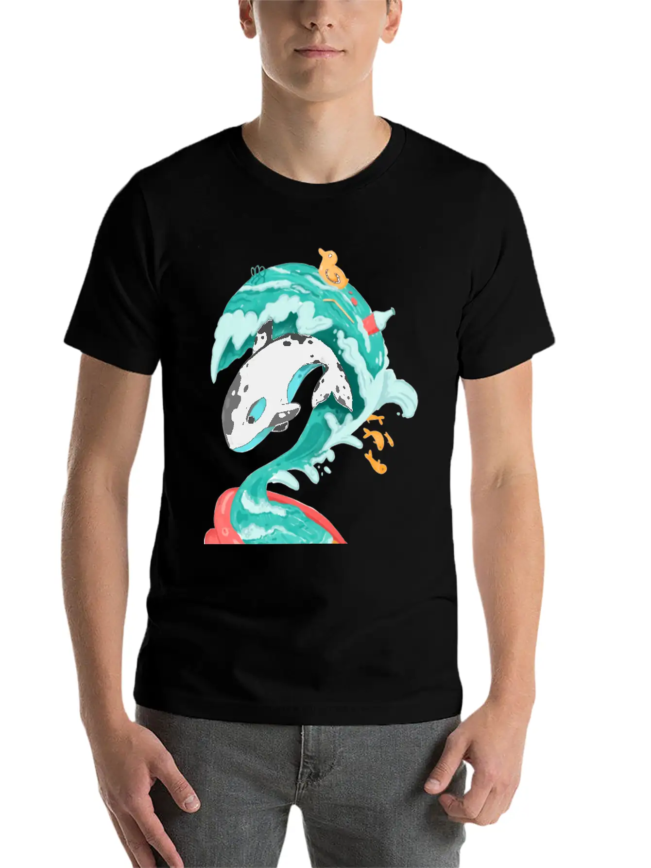 Killer Whale In A Kiddie Pool Tsunami Classic Cotton Tee – Unisex Comfort For Any Season