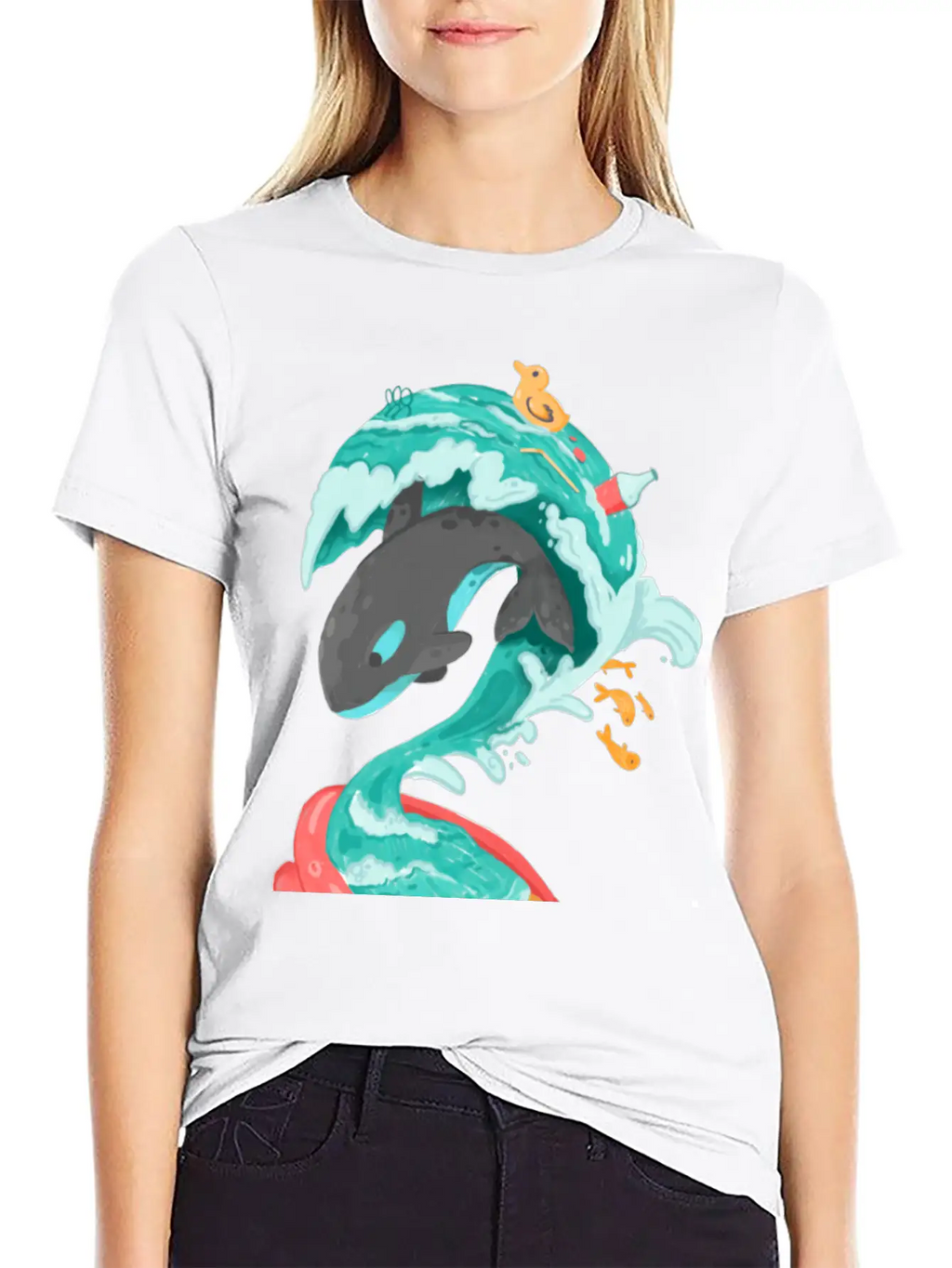Killer Whale In A Kiddie Pool Tsunami Classic Cotton Tee – Unisex Comfort For Any Season