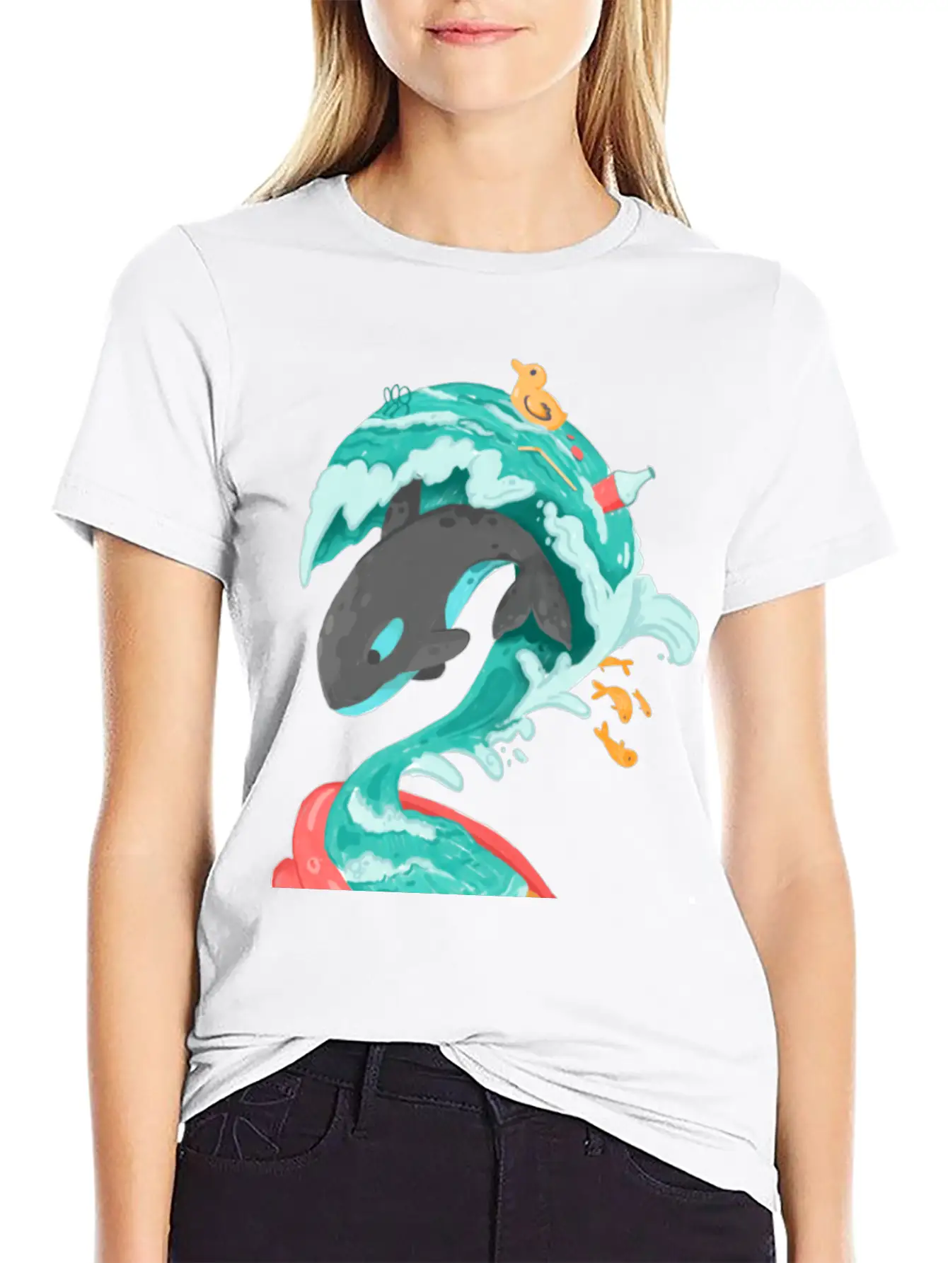 Killer Whale In A Kiddie Pool Tsunami Classic Cotton Tee – Unisex Comfort For Any Season