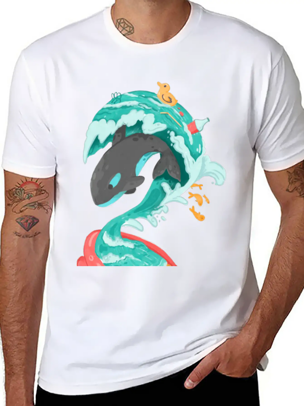 Killer Whale In A Kiddie Pool Tsunami Classic Cotton Tee – Unisex Comfort For Any Season
