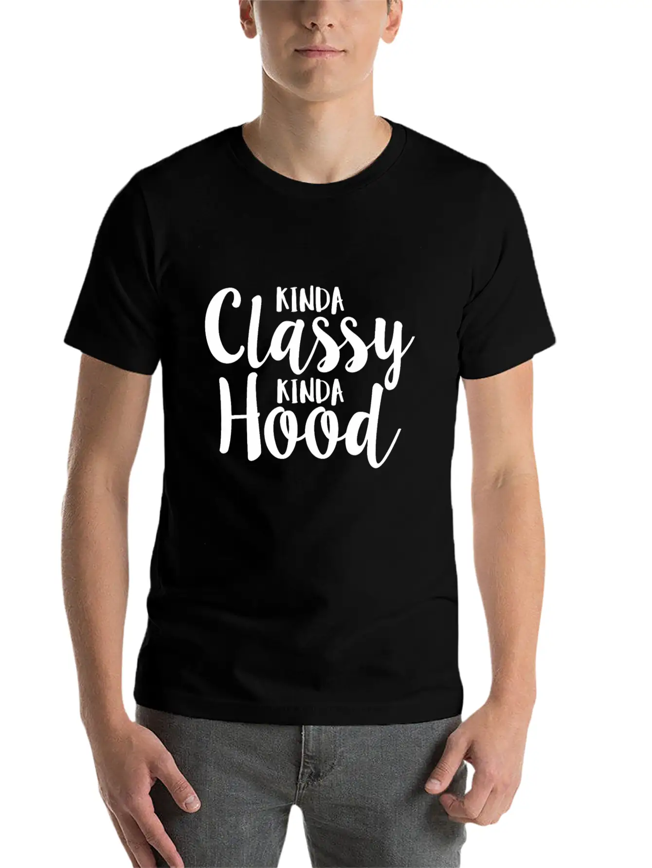 Kinda Classy Kinda Hood Coworker Sarcastic Breathable Graphic T-Shirt – Perfect For Casual Days