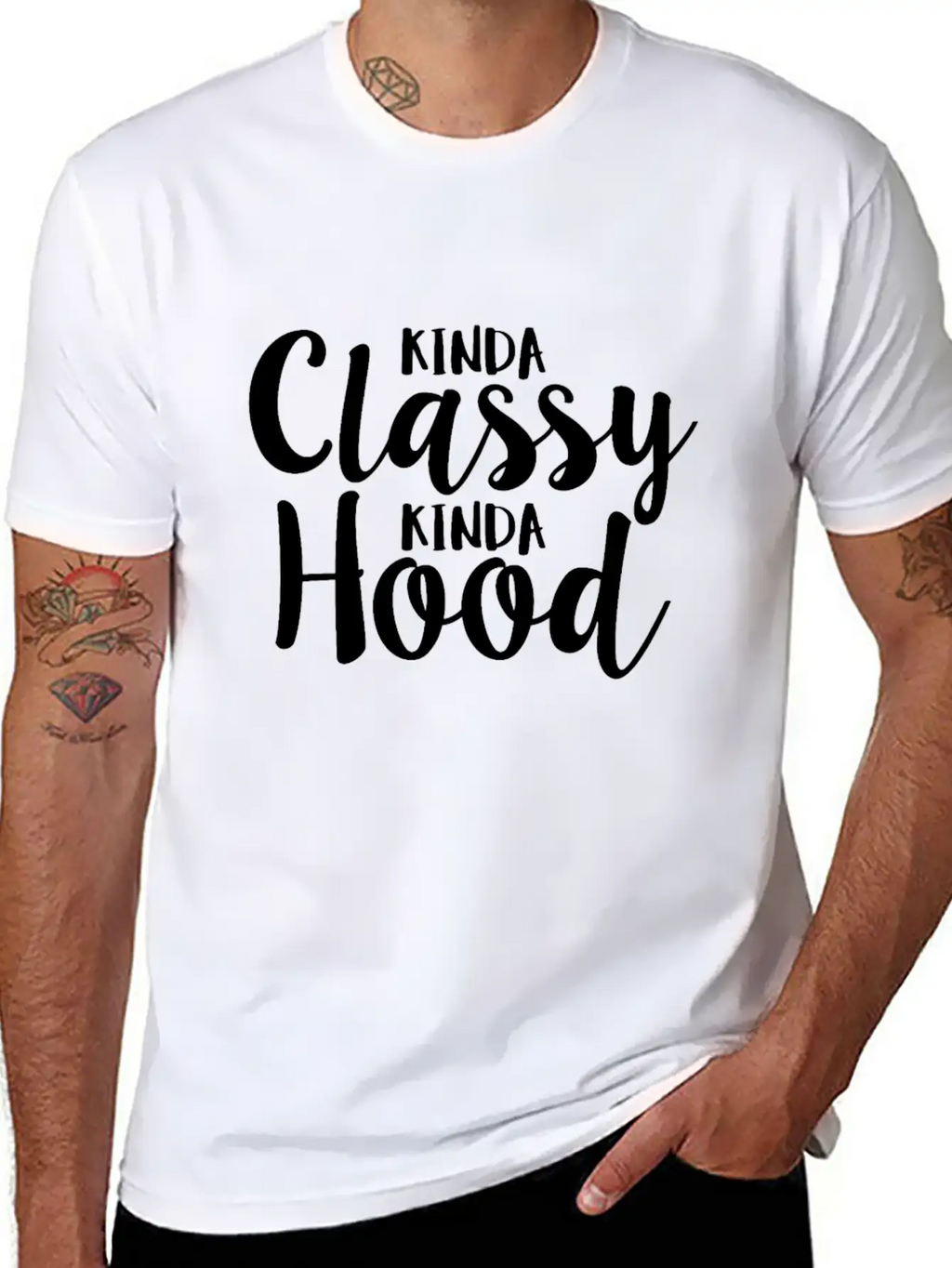 Kinda Classy Kinda Hood Coworker Sarcastic Breathable Graphic T-Shirt – Perfect For Casual Days