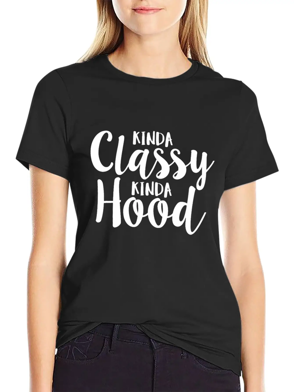 Kinda Classy Kinda Hood Coworker Sarcastic Breathable Graphic T-Shirt – Perfect For Casual Days