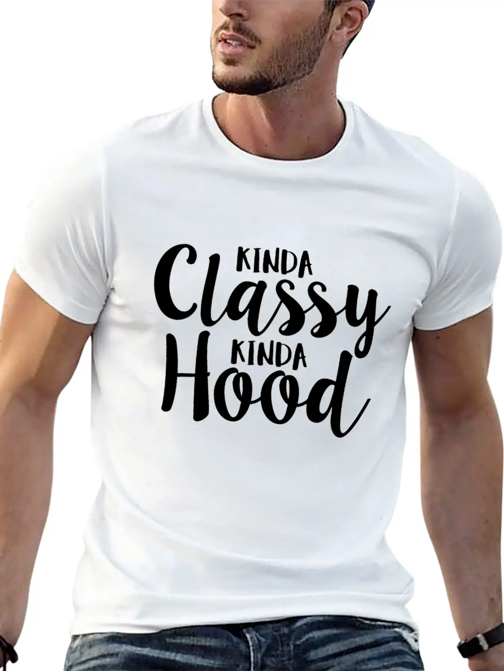 Kinda Classy Kinda Hood Coworker Sarcastic Breathable Graphic T-Shirt – Perfect For Casual Days