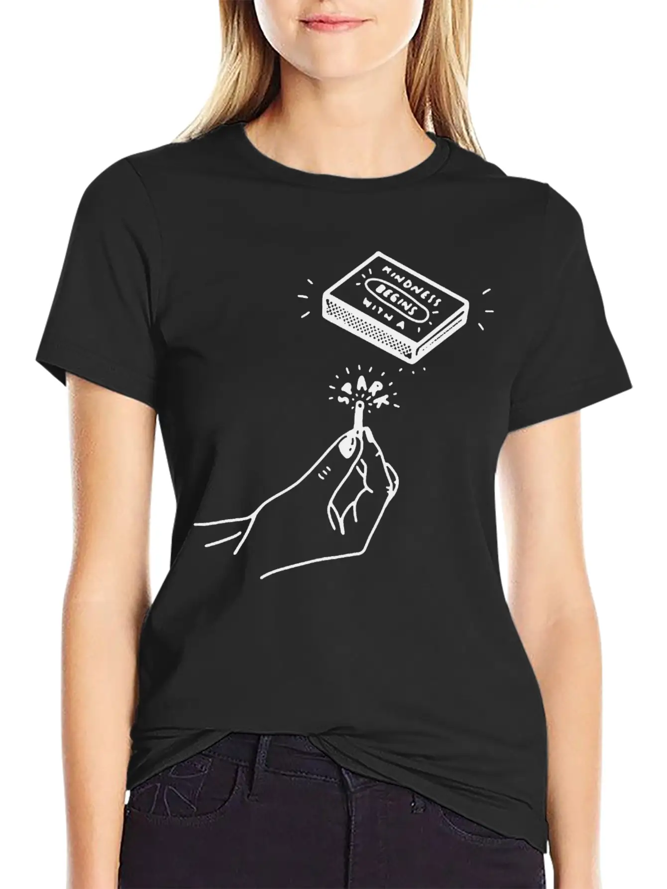 Kindness Begins With A Spark Unisex Casual T-Shirt – Clean Design For Daily Comfort